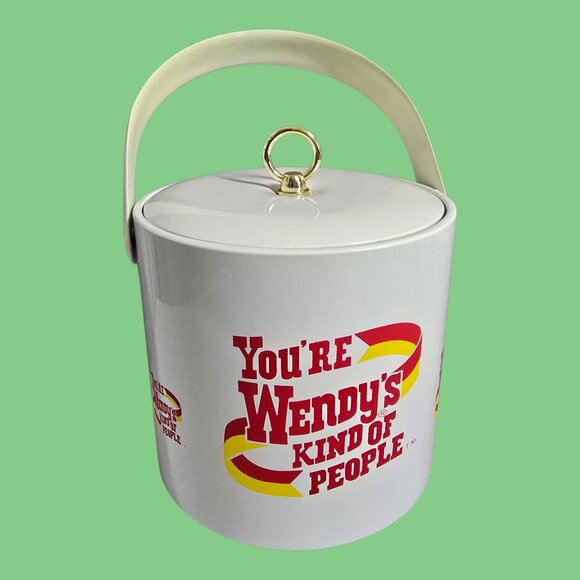 1980s Wendy's Fast Food Restaurant Ice Bucket "You're Wendy's Kind of People" - Picture 1 of 9